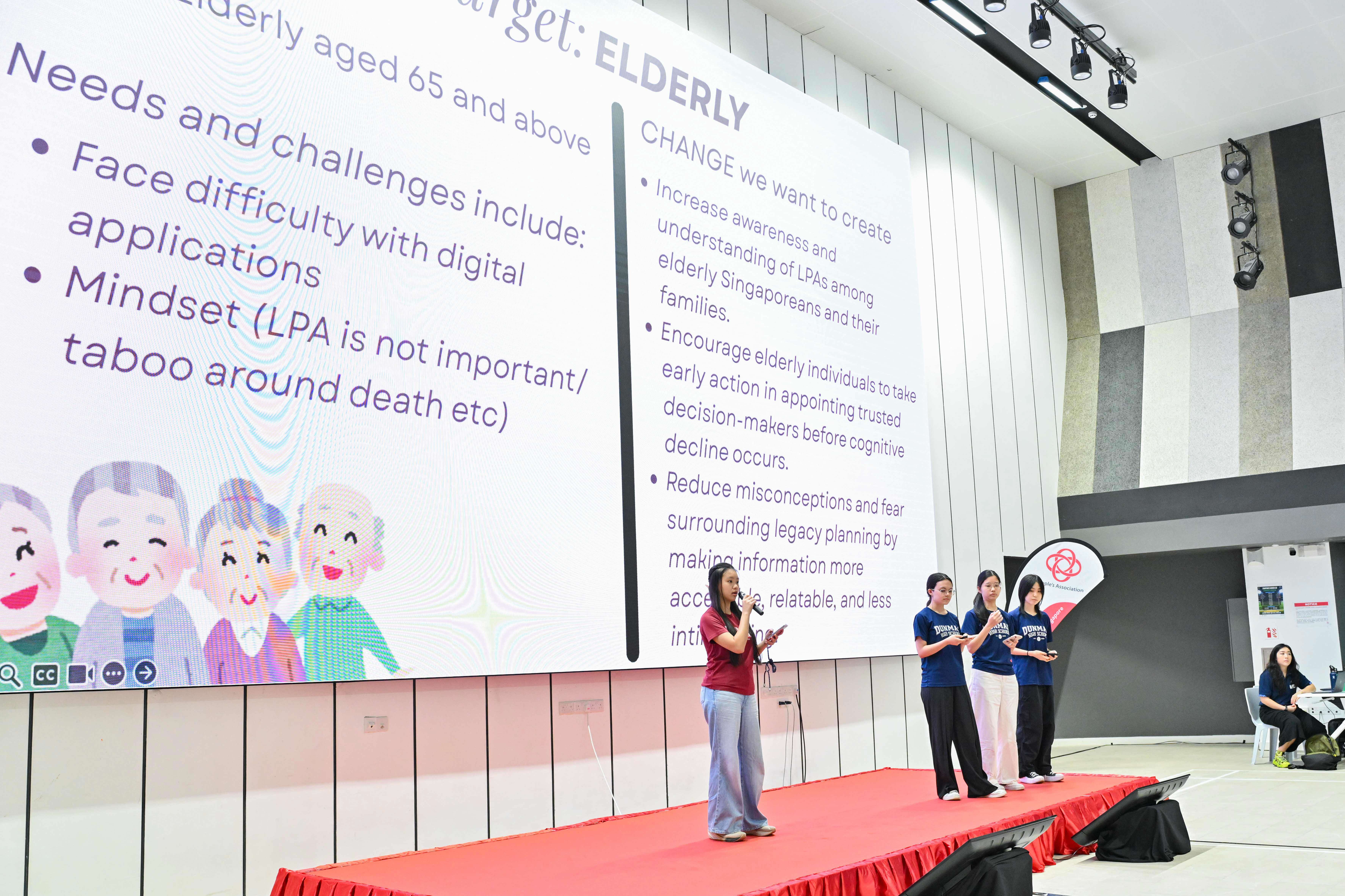 Dunman High School students presenting to the panel